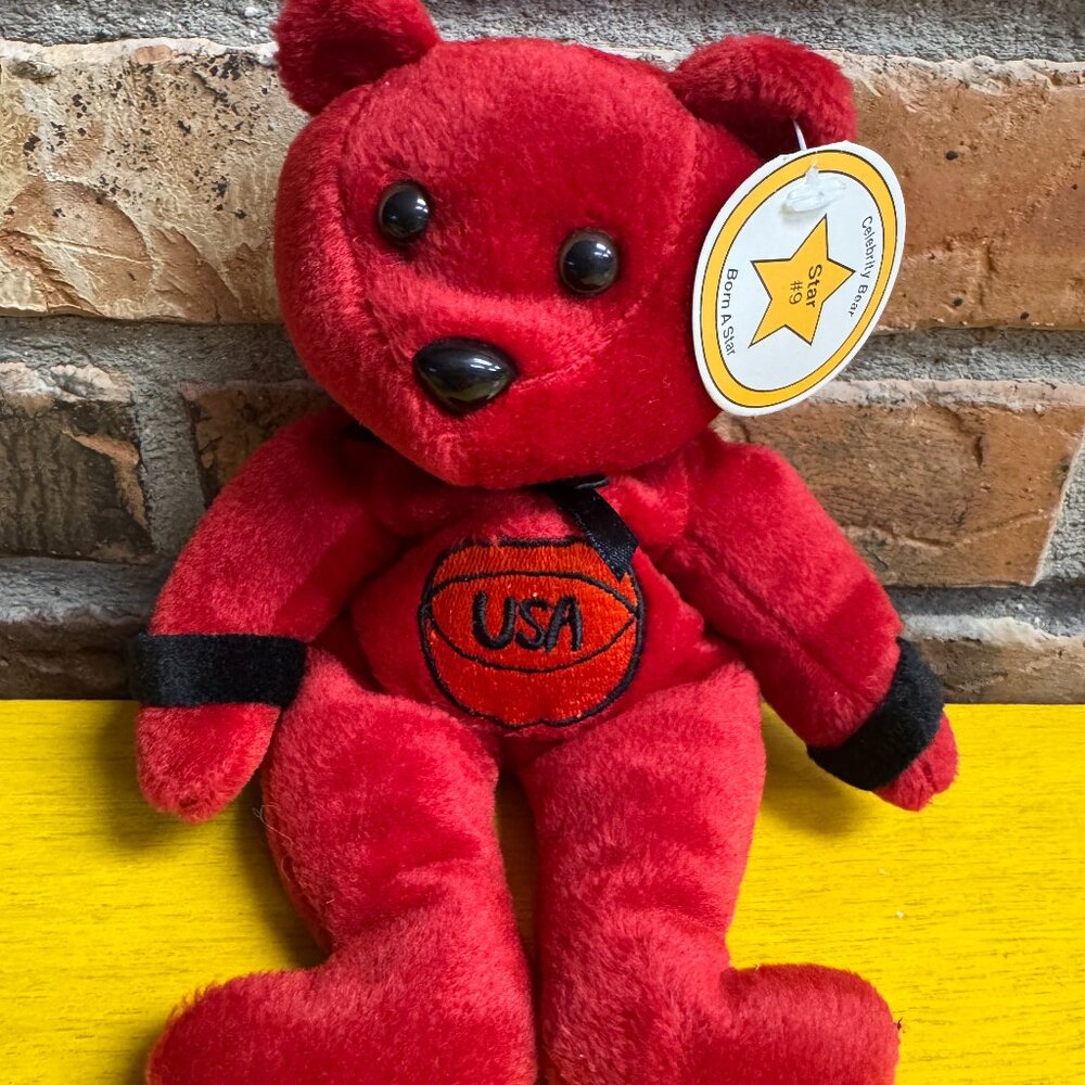 JC Celebrity Bears "MICHAEL JORDAN" Born a Star #9 Beanie NWT
